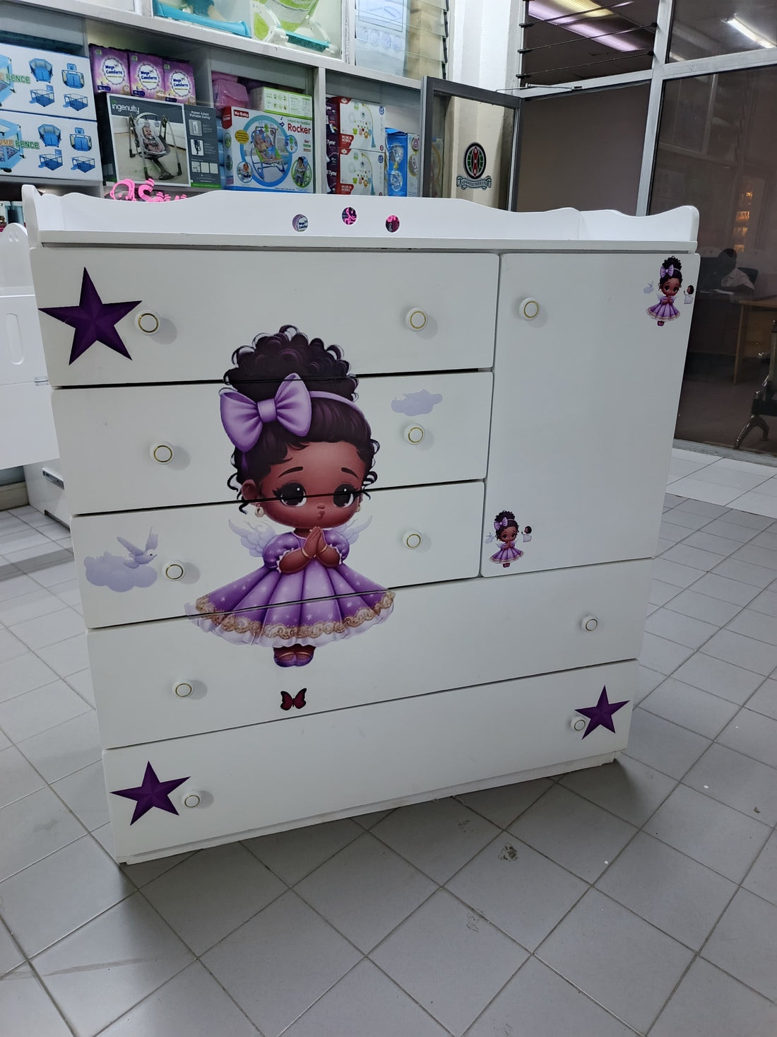 4 x 4 feet Fairy Girl Theme Chest of Drawers