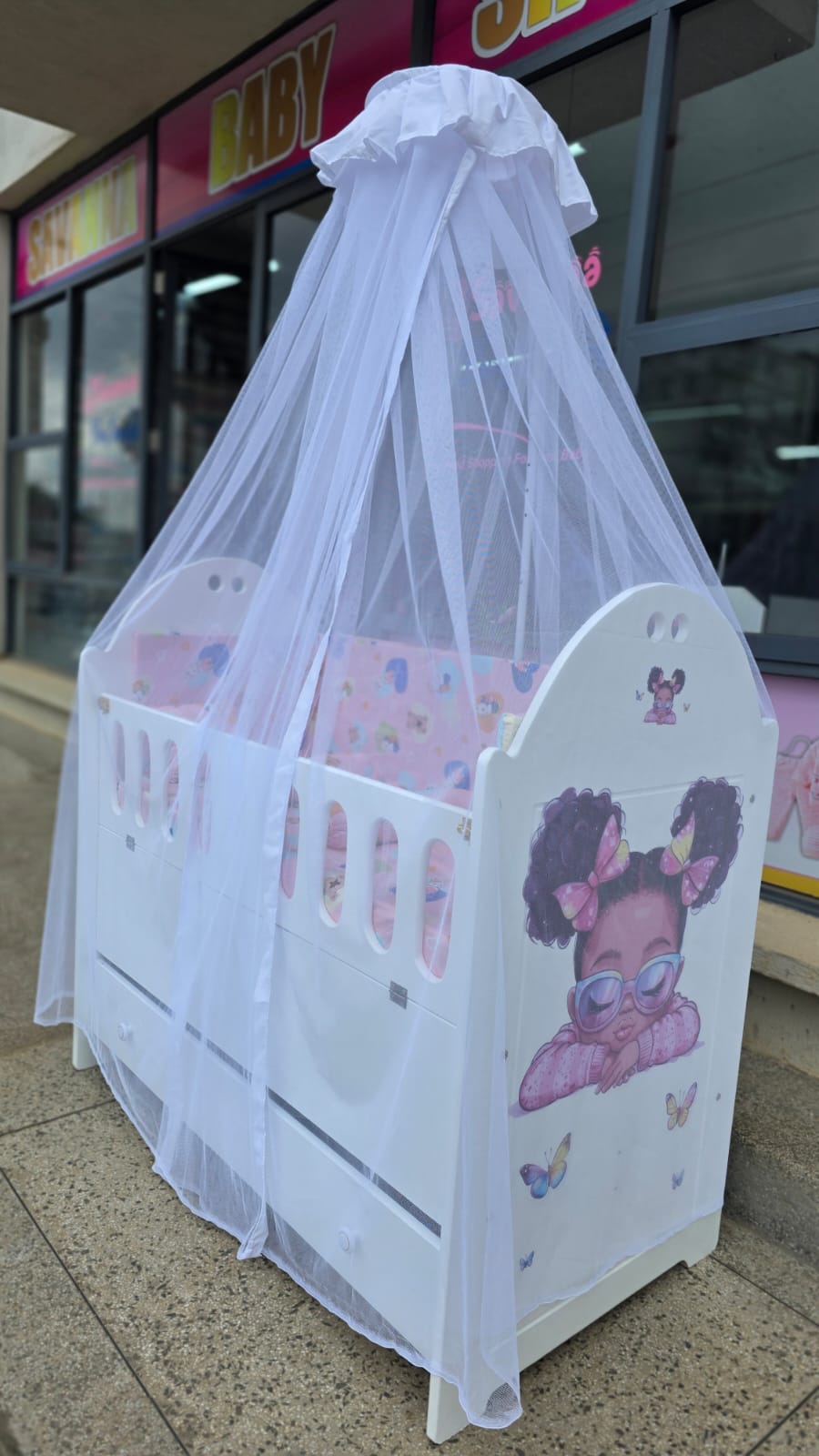 2 x 4 feet MDF Baby Cot Full Set