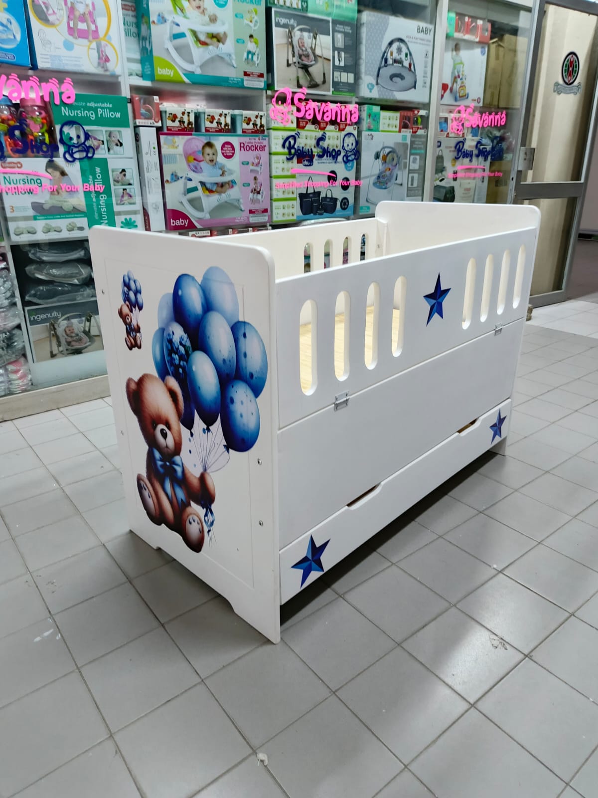 2 x4 Feet Full MDF Bed and Drawer Set