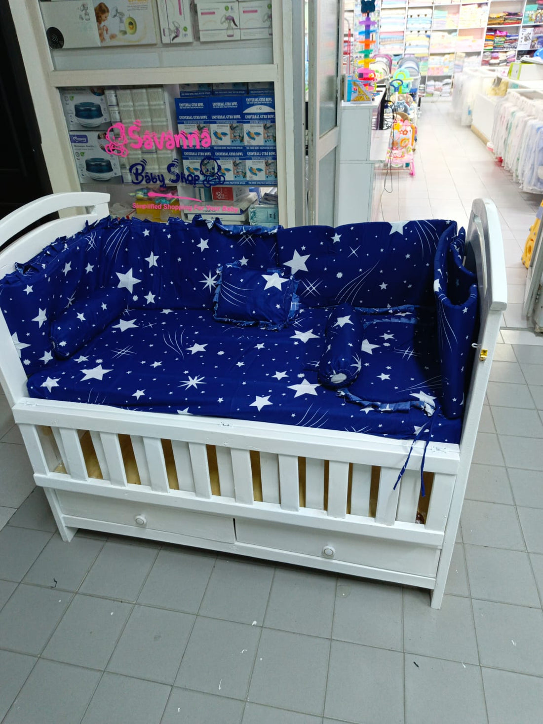 2x4 Feet Wooden Baby Cot Set