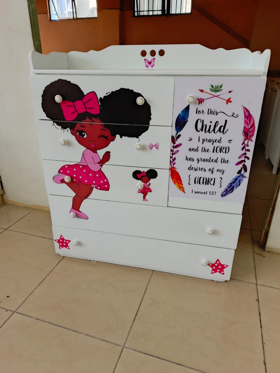Mdf 2 x 4ft Baby Cot and 4 x 4ft Chest of drawers