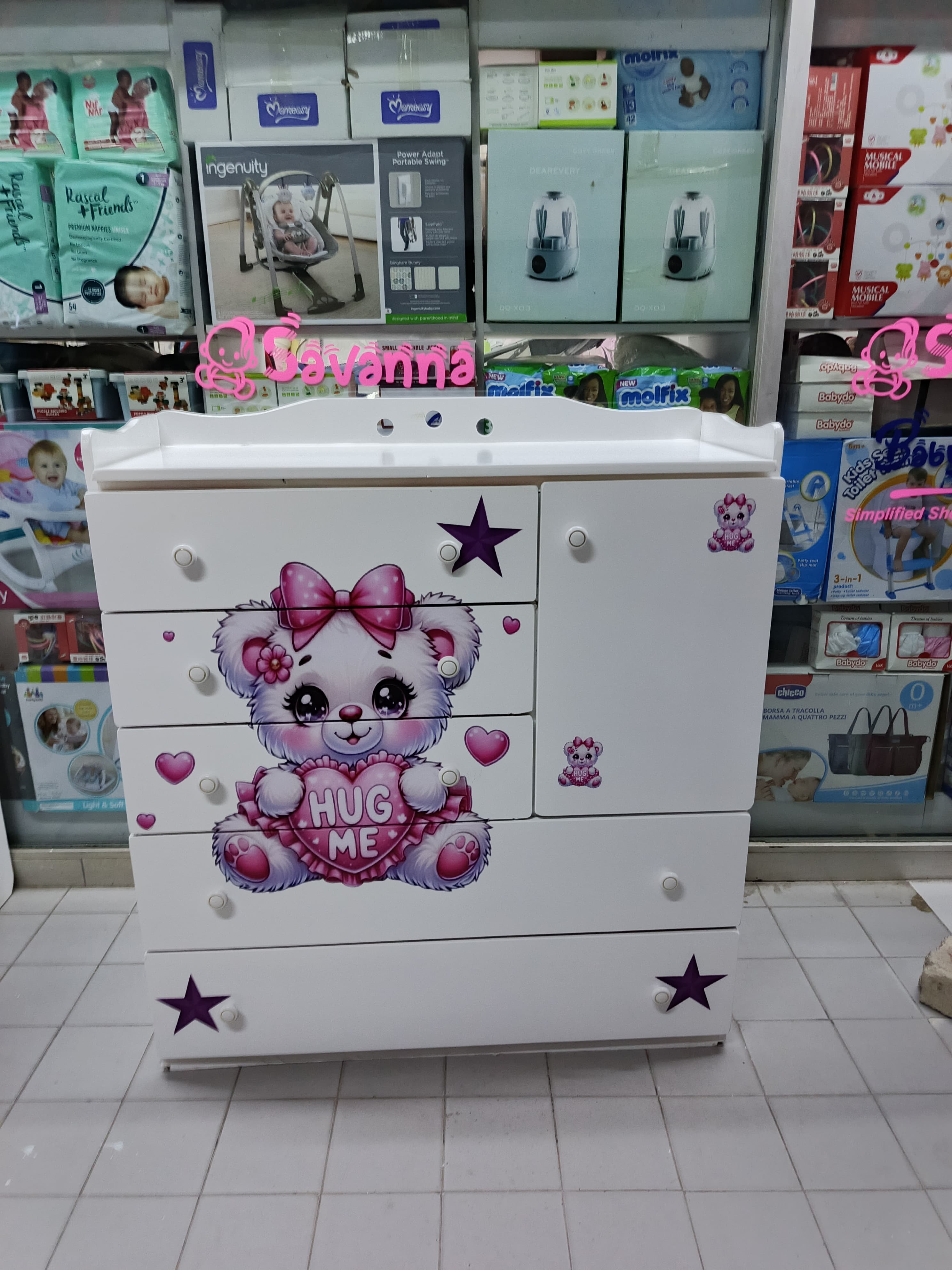 4 x 4 Feet Cartoon themed MDF Chest Of Drawers