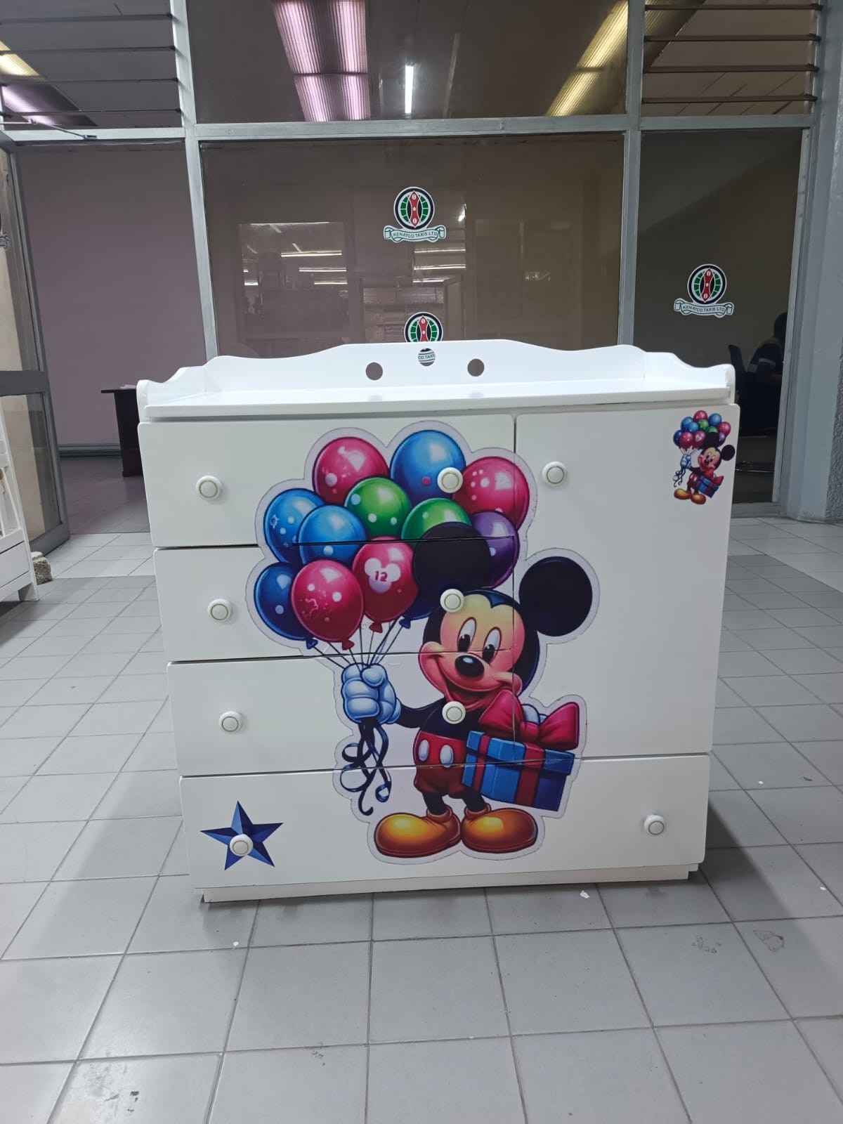 4 x 4Feet Mickey Mouse-themed baby chest of drawers