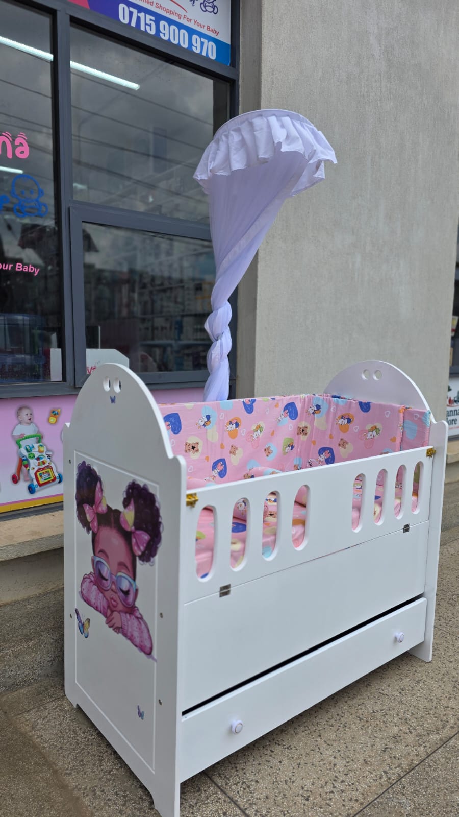 2 x 4 feet MDF Baby Cot Full Set