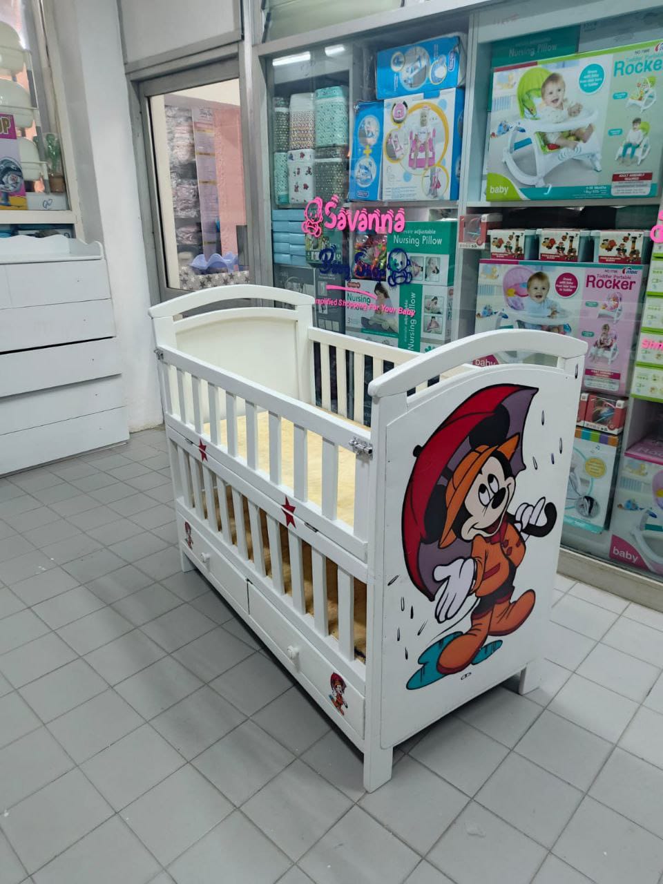 2 x 4 ft Wooden Baby Cot