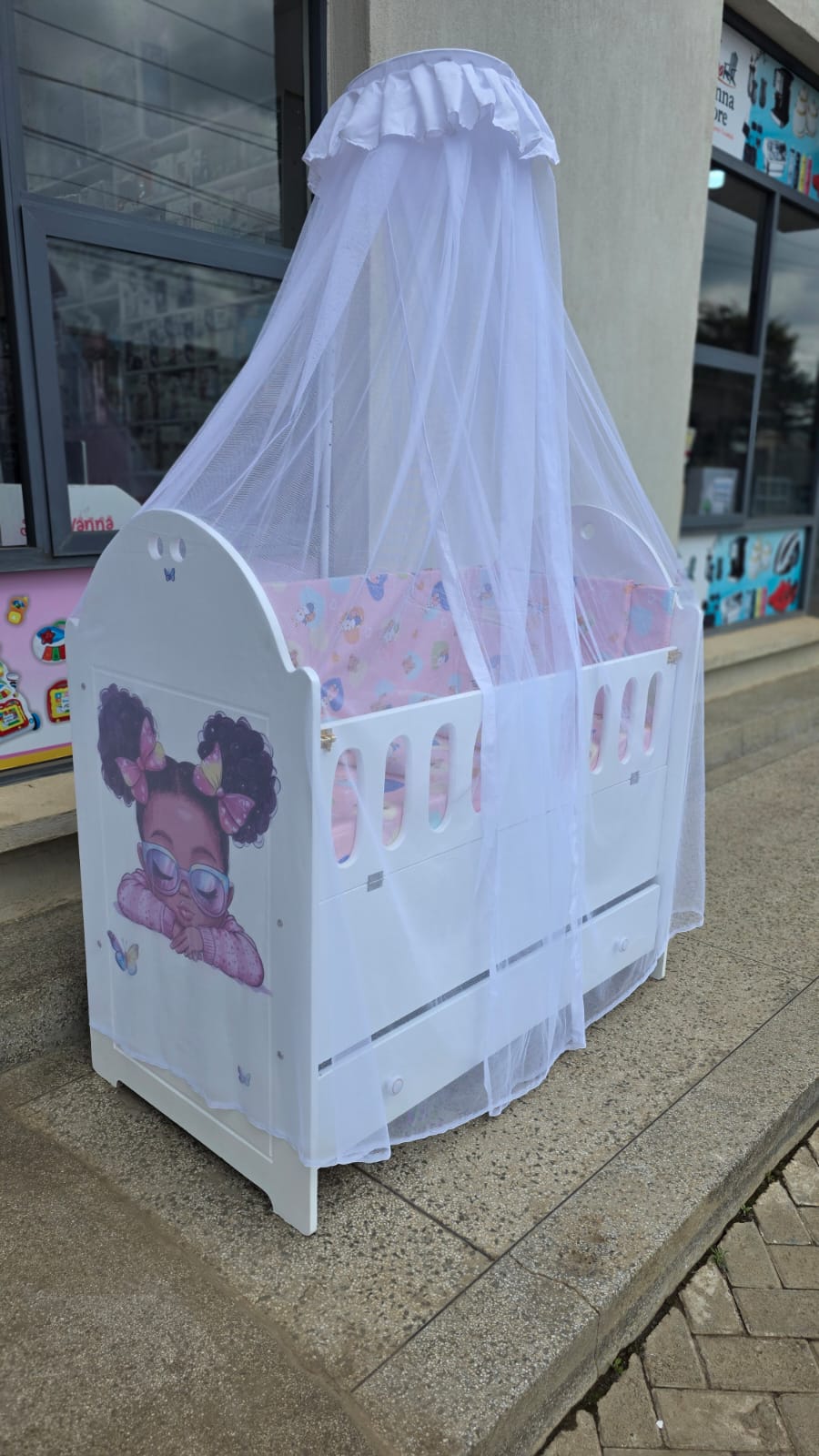 2 x 4 feet MDF Baby Cot Full Set