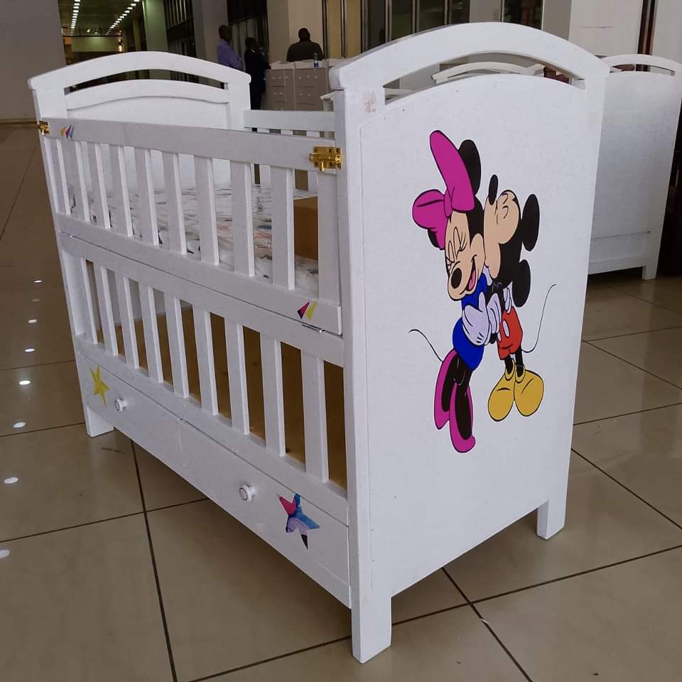 2 x 4 Feet  Wooden baby cot with mattress