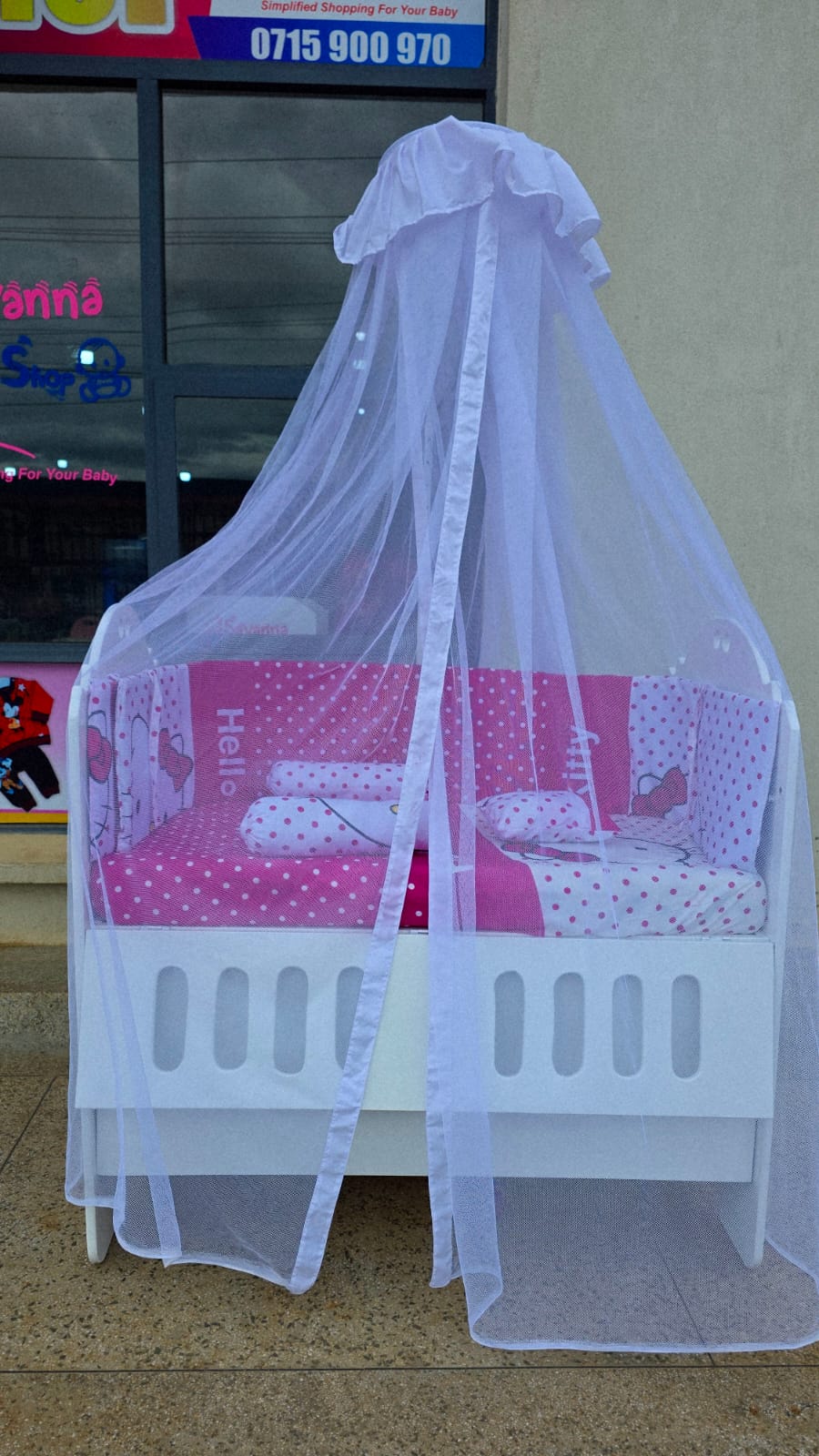2 x4 Feet MDF Baby Cot Full Set