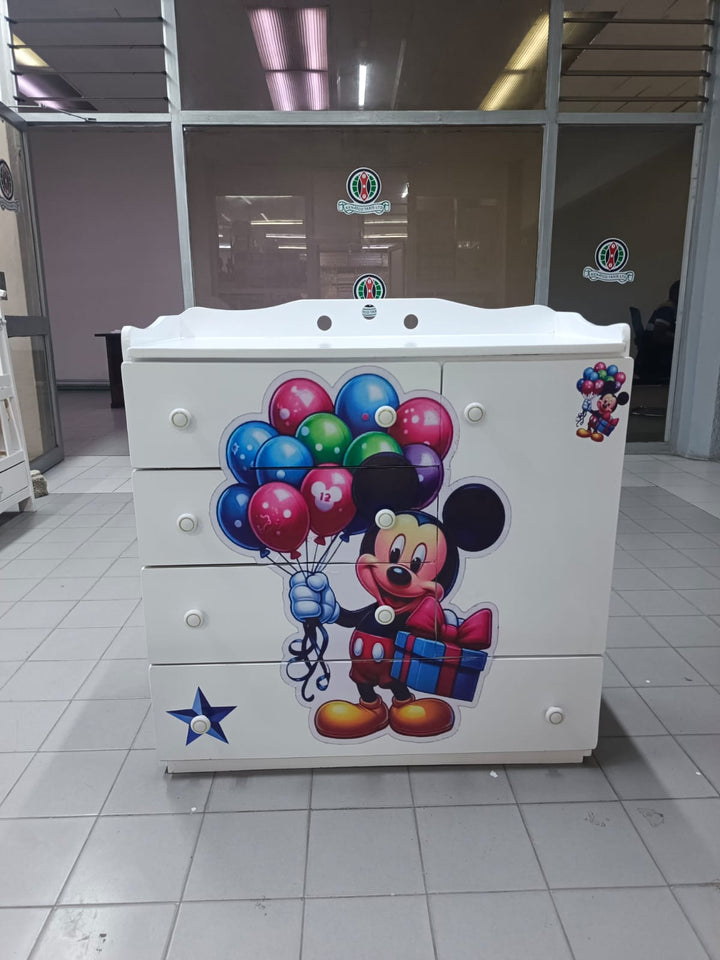 4 x 4Feet Mickey Mouse-themed baby chest of drawers